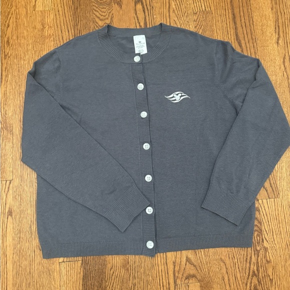 Disney Cruise Line Women’s Gray Cardigan Sweater Button Up Size Large - Picture 5 of 6